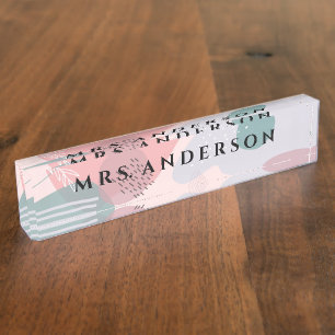 Abstract ontwerp-leraren Acrylbureau Naam Bord Naambordje