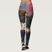 Abstract ontwerp, lichtend storm op zee leggings (Achterkant)