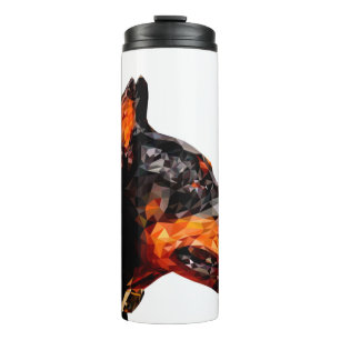 Abstract ontwerp met lage poly-driehoek thermosbeker