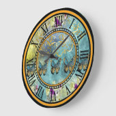 Abstract ontwerp met vlinders en bloemen grote klok (Hoek)