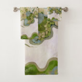 Abstract ontwerp, modern schilderen, golven, lijne bad handdoek (Insitu)