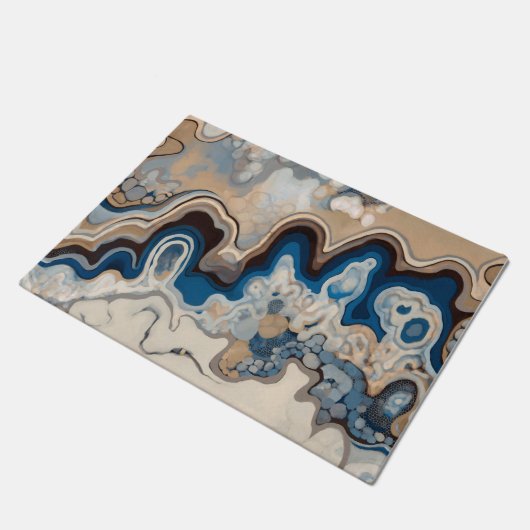 Abstract ontwerp, modern schilderen, golven, lijne deurmat (Schuin)