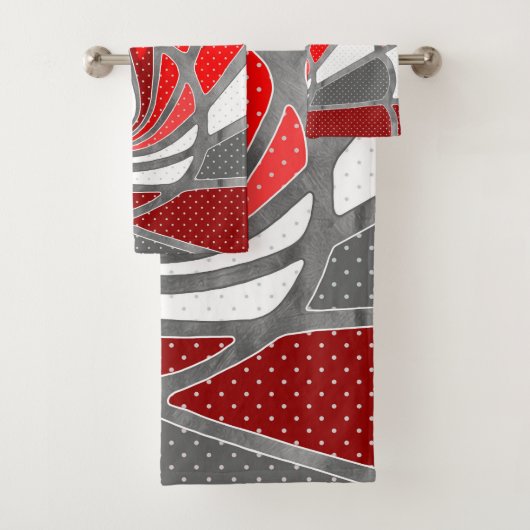 Abstract ontwerp, modern schilderen, spiraalvormen bad handdoek (Insitu)