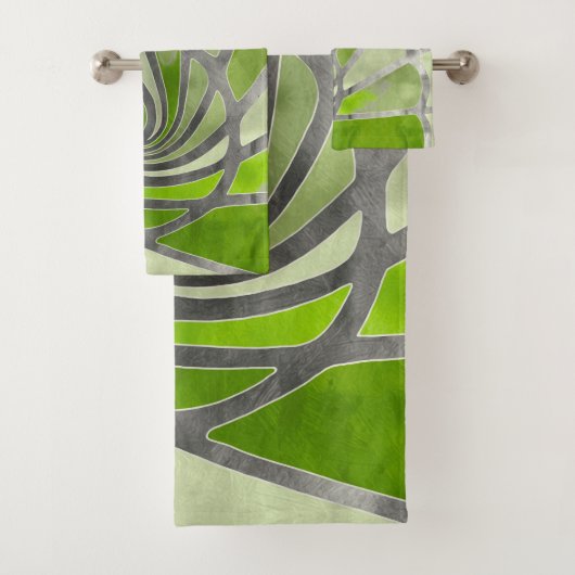 Abstract ontwerp, modern schilderen, spiraalvormen bad handdoek (Insitu)