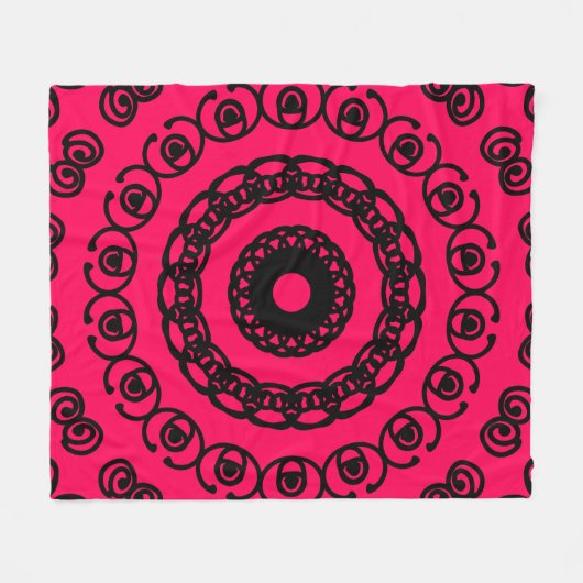 Abstract ontwerp op rode achtergrond fleece deken (Voorkant (Horizontaal))