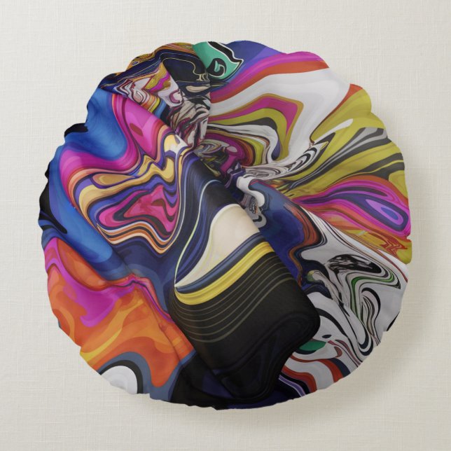 Abstract ontwerp rond kussen (Voorkant)
