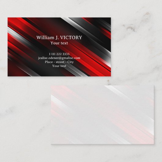 Abstract ontwerp rood, zwart visitekaartje (Voorkant / Achterkant)