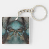 Abstract ontwerp Scary Viking-masker Sleutelhanger (Achterkant)