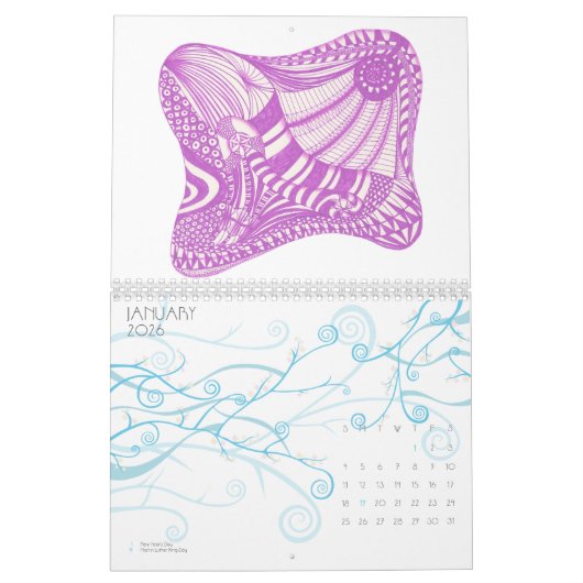 Abstract ontwerp Schema's Schilderkalender tekenen Kalender (Jan 2026)