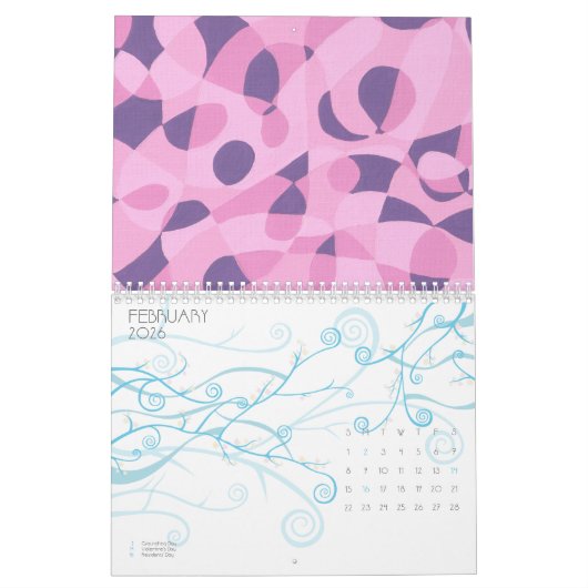 Abstract ontwerp Schema's Schilderkalender tekenen Kalender (Feb 2026)