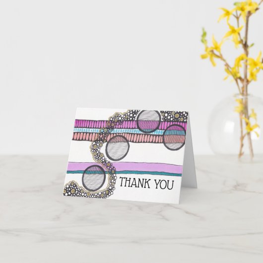 Abstract ontwerp, strepen, cirkels, bedankt kaart (Gele Bloem)