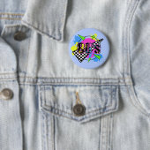 Abstract ontwerp van 80 Retro Ronde Button 5,7 Cm (In situ)