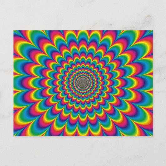 Abstract ontwerp van de regenboog van Psychedelic Briefkaart (Voorkant)