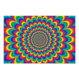 Abstract ontwerp van de regenboog van Psychedelic Foto Afdruk