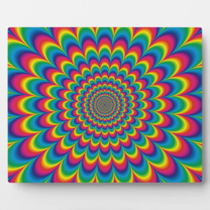 Abstract ontwerp van de regenboog van Psychedelic Fotoplaat