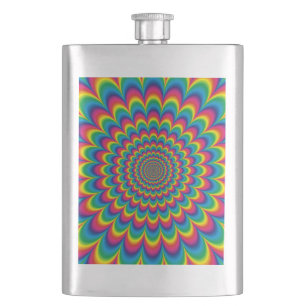 Abstract ontwerp van de regenboog van Psychedelic Heupfles