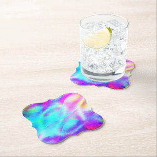 Abstract ontwerp van de regenboogstrook kartonnen onderzetters