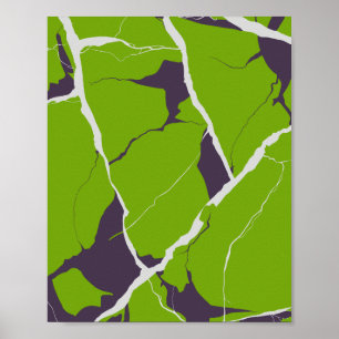 Abstract ontwerp van een gebroken groen oppervlak poster