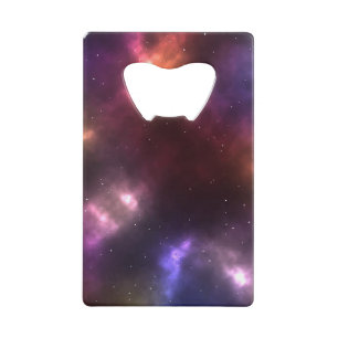Abstract ontwerp van kosmische ruimteconstellaties kredietkaart flessenopener