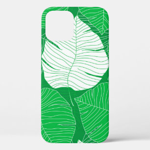 Abstract ontwerp van tropisch blad iPhone 12 hoesje