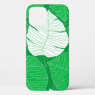 Abstract ontwerp van tropisch blad iPhone 12 hoesje