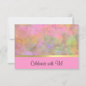 Abstract ontwerp voor Bat Mitzvah in roze RSVP-kaa Kaart (Achterkant)