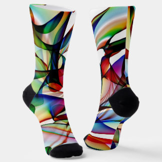 Abstract ontwerp voor rode en blauwe sokken