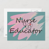 Abstract ontwerp voor verpleegkundige briefkaart (Voorkant / Achterkant)