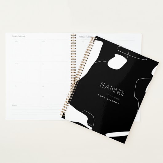 Abstract ontwerp voor zwart-wit planner (Display)