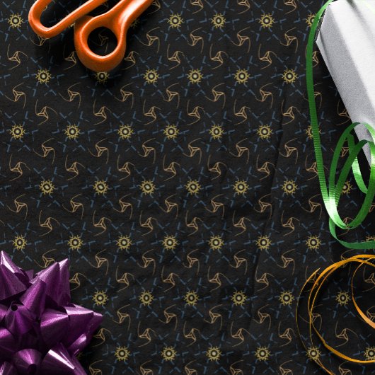 Abstract ontwerp zwart cadeaupapier