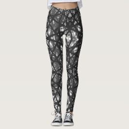 Abstract ontwerp zwart-wit Leggings