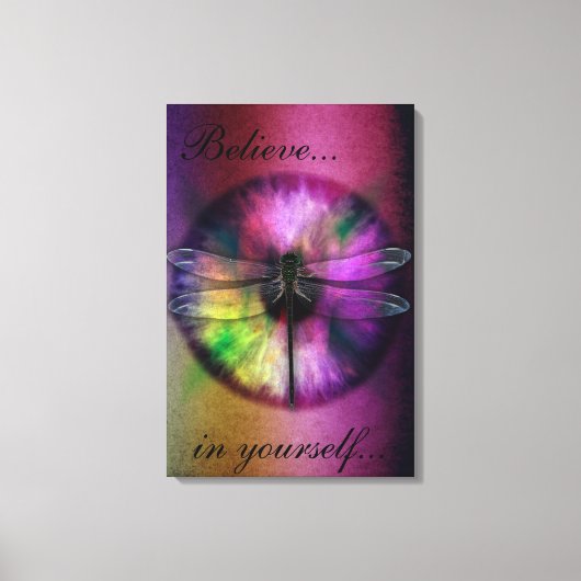 Abstract Oog met Dragonfly Canvas Afdruk (Voorkant)