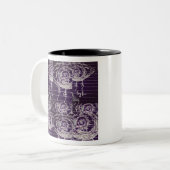 Abstract oog tweekleurige koffiemok (Voorkant links)