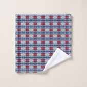 Abstract op rood wit en blauw bad handdoek (Wasdoekje)