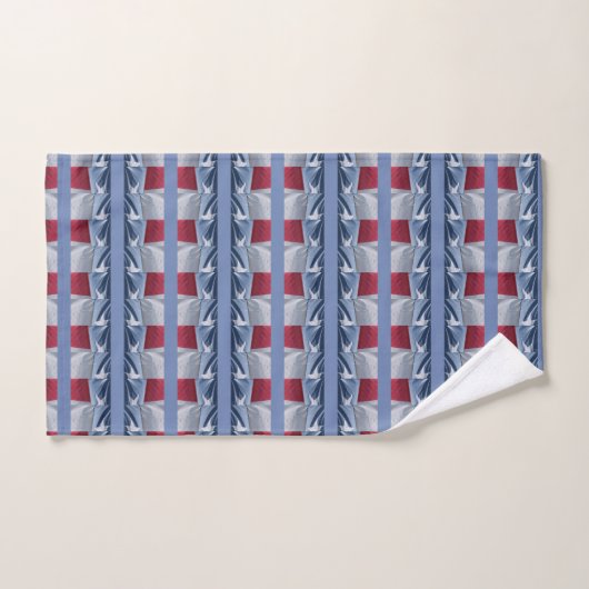 Abstract op rood wit en blauw bad handdoek (Handdoek)