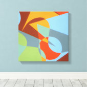 Abstract Orange Cowboy Boot Canvas Print (Insitu (Houten vloer))