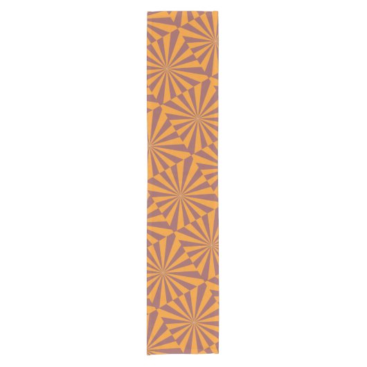Abstract Orange Sunburst Pattern Korte Tafelloper (Voorkant)