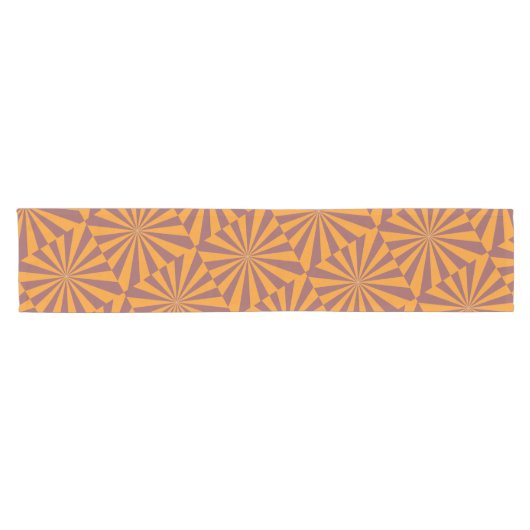 Abstract Orange Sunburst Pattern Korte Tafelloper (Horizontaal)