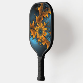 Abstract oranje blauw fractale kunst skateboard pickleball paddle