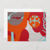 Abstract Oranje blauw rood kunstontwerp Briefkaart (Voorkant / Achterkant)