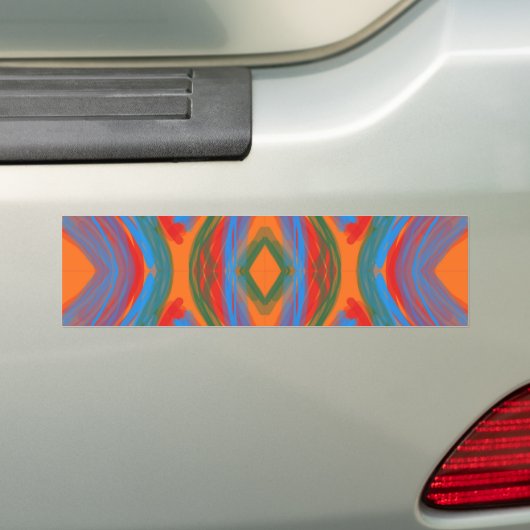 Abstract Oranje Bumpersticker (Op auto)