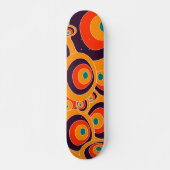 Abstract Oranje cirkels geometrisch patroon Skateboard (Voorkant)