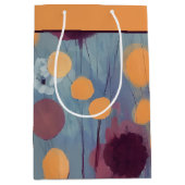 Abstract oranje en roze bloemen middelgrote cadeau medium cadeauzakje (Voorkant)