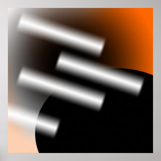 Abstract Oranje met Stralen van Licht AP0005 Poster