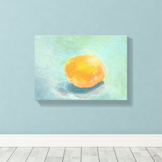 Abstract Oranje nog leven in Waterverf Canvas Afdruk (Insitu (Houten vloer))