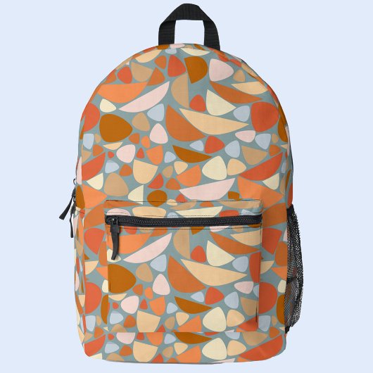 Abstract Oranje perzikpatroon Bedrukte Rugzak