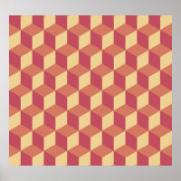 Abstract Oranje rode kubus patroon