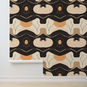 Abstract organisch aardetoonpatroon behang