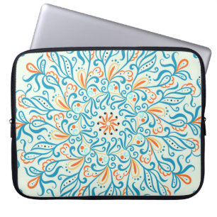 Abstract Ornament Keramische Tegel Patroon Laptop Sleeve