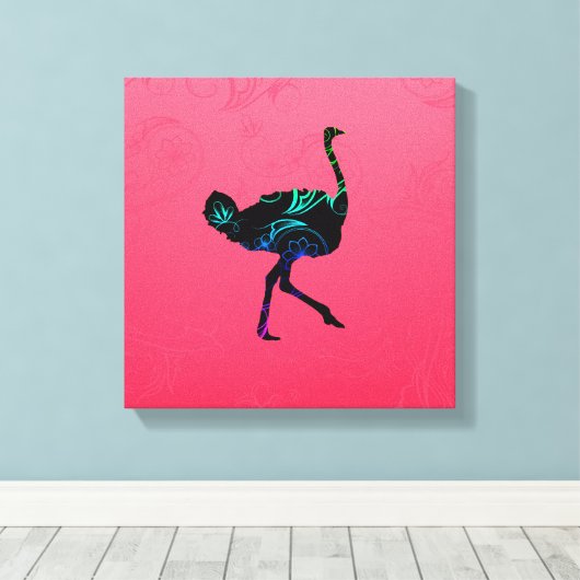 Abstract Ostrich Wrapped Canvas (Insitu (Houten vloer))